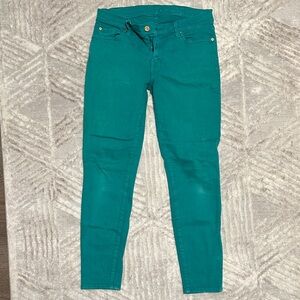 7 For All Mankind Teal Skinny Jeans